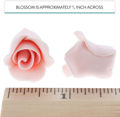 18 Count Global Sugar Art Rose Sugar Flowers, Pink Unwired, Very Small, by Chef Alan Tetreault