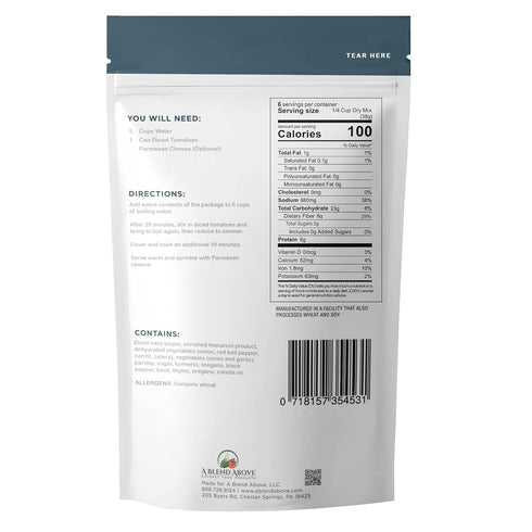 6 6.25 oz A Blend Above Italian Minestrone Soup Mix - Servings, Hearty Vegetable Gourmet Dry Soup Blend, Just Add