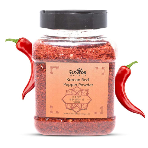 Fusion Select Korean Premium Non-GMO Gluten Free Red Chili Pepper Flakes Powder, Crushed Red Pepper Premium Gochugaru