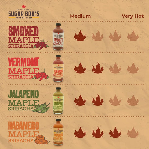 Sugar Bob’s Finest Kind Habanero Maple Sriracha Hot Sauce - Very Hot Habanero Sauce, 9.6 oz