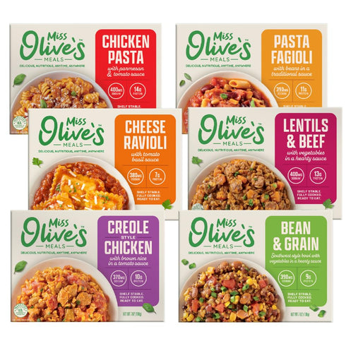 Miss Olives Ready Meals Variety Pack (6 Pack) Microwave Ready to Eat