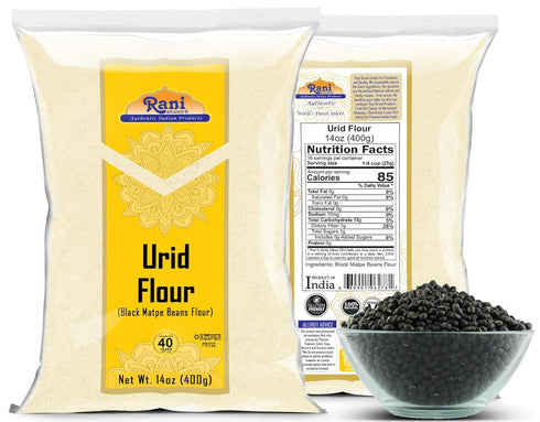 14oz (400g) Rani Urid/Urad Flour (Black Matpe Beans Flour) ~ All Natural | Vegan | Gluten Friendly | NON-GMO | Kosher |