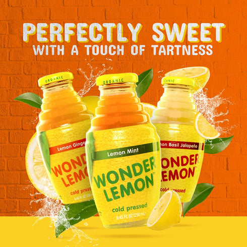 Pack, 8.45oz, 6 Pack Wonder Lemon Organic Lemon Cold Pressed Juice, Variety