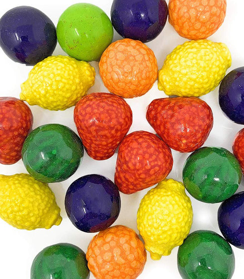 1.5-Pound SweetGourmet Assorted Fruit Shaped Gum Filled with Candy, Bulk Bag, Seedling Gumballs