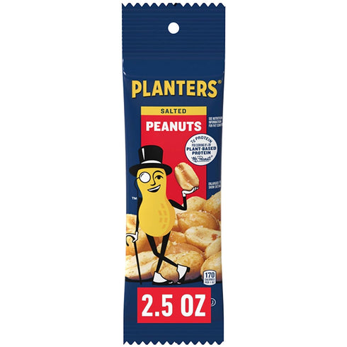 2.5 oz, 15-Pack, PLANTERS Salted Peanuts, Snack Nuts
