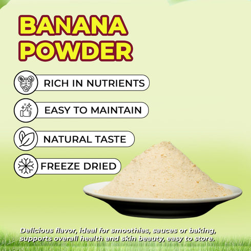 8Oz 100% DARLAC FARMS Freeze Dried Banana Powder Real Fruit Powder, No Sugar Added, Vegan & Gluten-Free, Freeze Dried