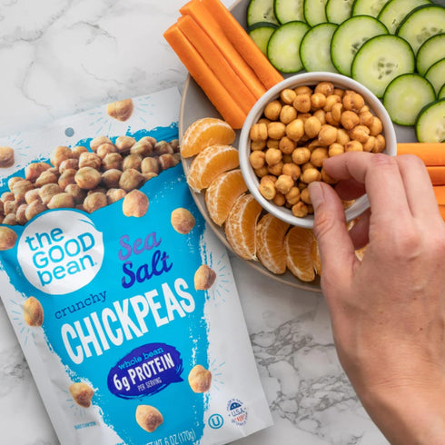 Pack (6 Pack) 6 oz Hummus The Good Bean Crunchy Chickpeas - Variety - - Sea Salt, Chili Lime, Sweet Sriracha