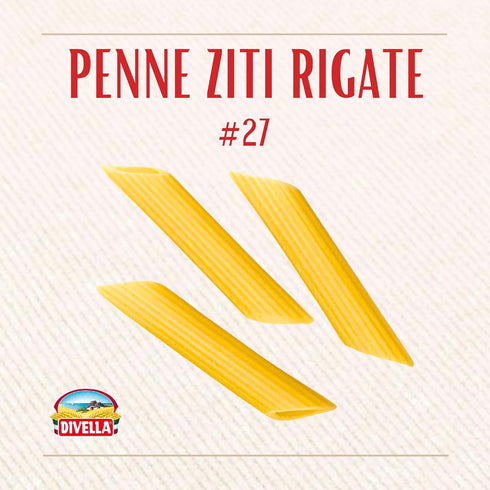 #27, 16 Oz. (Pack 8) DIVELLA Penne Rigate of - Authentic Italian Pasta Made with Durum Wheat Semolina, Perfect 'Al