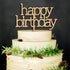 Rustic Wood Happy Birthday Cake Topper Decor, Adult Birthday Party Decoration Supply