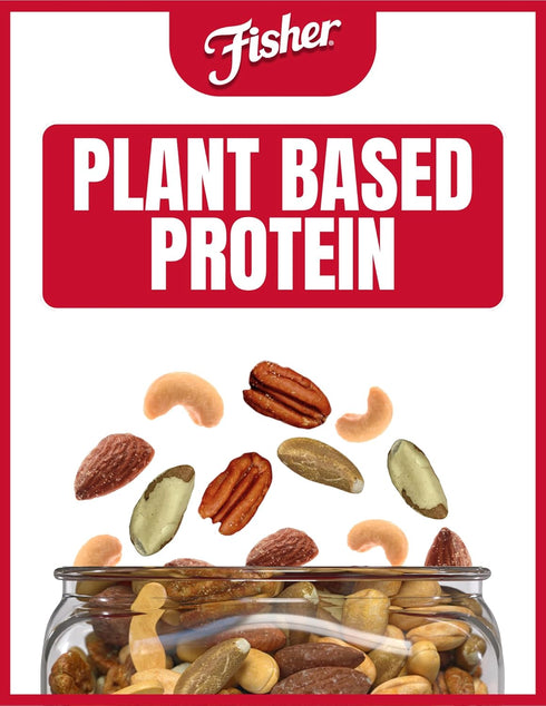 24 100% Fisher Snack Deluxe Mixed Nuts, Ounces, Cashews, Almonds, Pecans, Brazil Nuts, Recyclable, Healthy Snacks