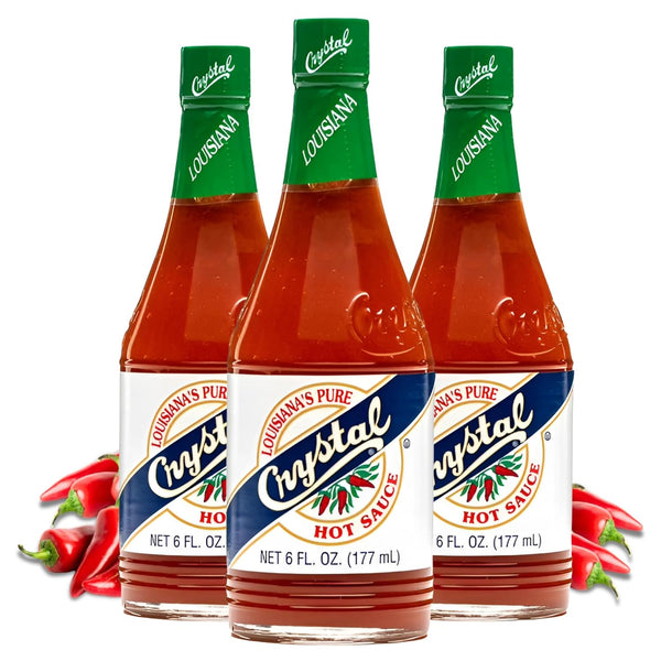 Crystal Hot Sauce, Original - 6 oz Bottle, Pack of 3, Low