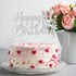 Silver Glitter Happy 10th Birthday Cake Topper - 10th Birthday Party Decoration