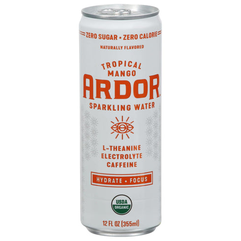 Ardor, Water Sparkling Tropical Mango Organic, 12 Fl Oz