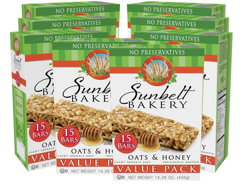 Sunbelt Bakery Oats & Honey Chewy Granola Bars, 120-1.0 OZ Bars (8