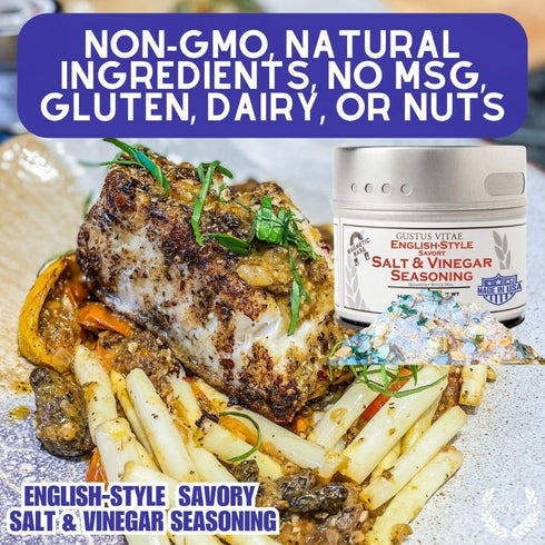 GLP-1 English-Style Savory Salt & Vinegar Seasoning | Gourmet Spice Mix | All Natural, Non GMO | Hand Made, Small Batch