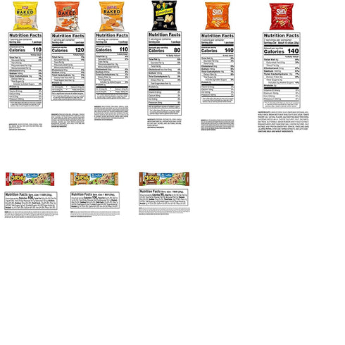 Pack, (Pack 40) Frito-Lay Snack Time Favorites with Baked, Smartfood, Sunchips and Quaker Chewy Granola Bars Variety