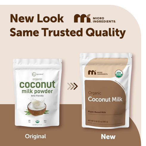 2 Lb Micro Ingredients Organic Coconut Milk Powder, | Plant-Based Creamer for Coffee, Tea & Smoothies | Rich & Creamy