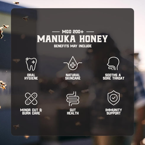 1.1lb 200+ Gold Fern Honey - Raw New Zealand Manuka Honey | Monofloral MGO | Pure, Natural, Unpasteurized