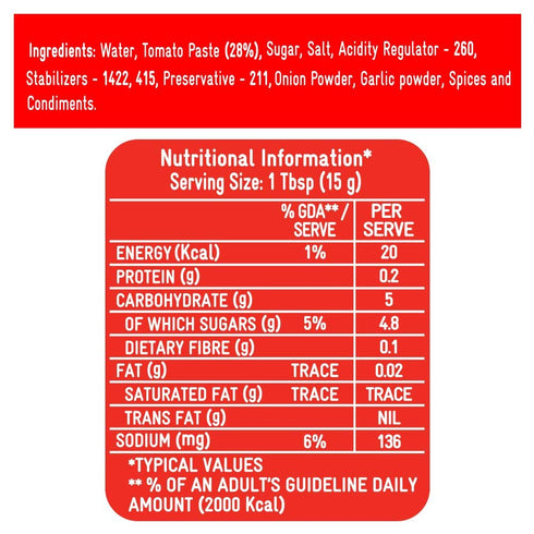 Kissan 425 Fresh Tomato Ketchup, Gram