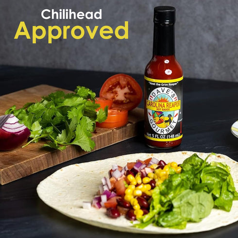 5oz (Pack 2) Dave's Gourmet Carolina Reaper Hot Sauce - Insanely Hot & Bold Flavor - Carolina Hot Pepper - Ideal