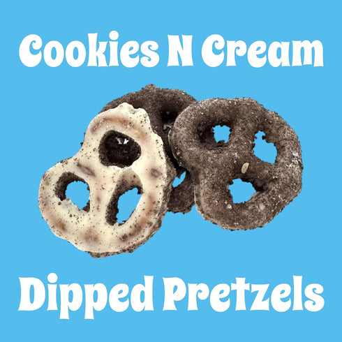 1 lb Bits(16 oz) Cookies n Cream Dipped Pretzels Sweet & Salty Snack Crunchy Pretzels Coated in Cookies and Cream
