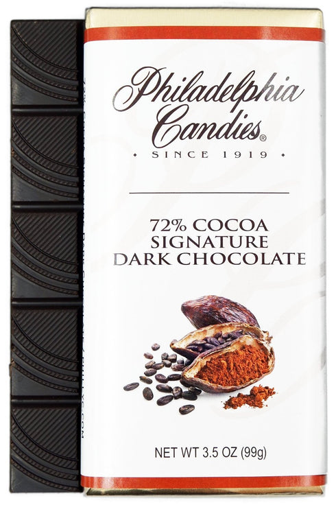 Philadelphia Candies Signature Dark Chocolate For Wine 72% Cocoa, 3.5-Ounce Package