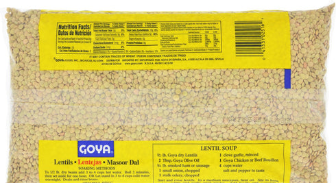 4 Goya Foods Dry Lentils, Pound