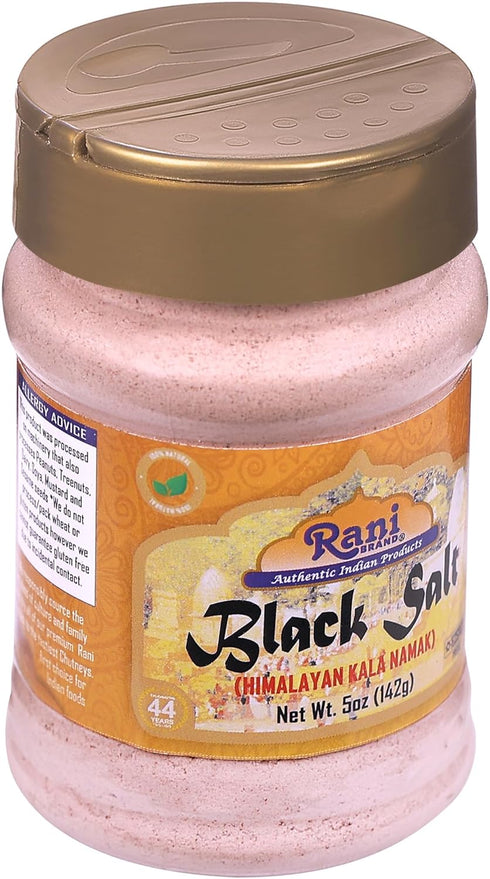 Rani Black Salt Powder (Kala Namak) 5oz (142g) PET Jar - Unrefined, Pure, Natural, Vegan, Gluten Friendly