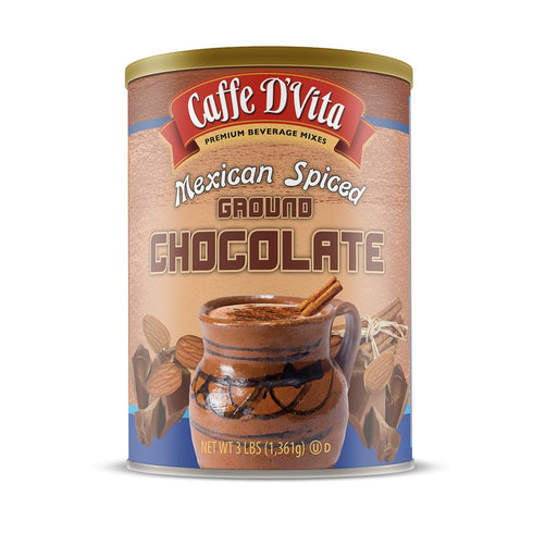 Caffe D'Vita Mexican Spiced Ground Chocolate - Mexican Chocolate Drink, Spiced Coffee,
