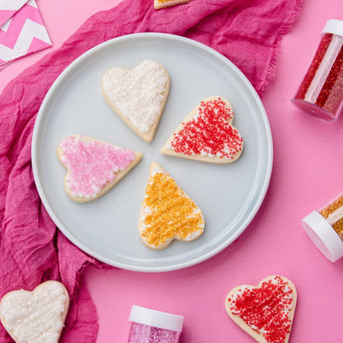 4 Pack 4.52 Sweets Indeed Valentines Day Sanding Sugar | Pink Red White & Gold Decorative Sugar Crystals for Baking