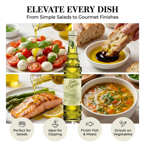 Venta del Barn 16.9 oz (500ml) - Voted The World's Best Olive Oil - Extra Virgin Cold Pressed - High in Polyphenols