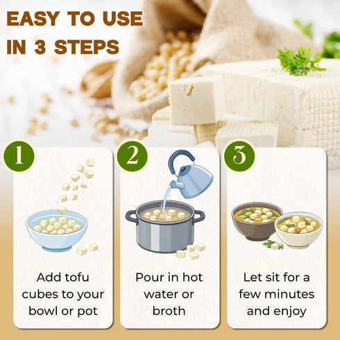 Nahasahr 6oz Freeze Dried Tofu Cubes Delicious Dehydrated Tofu, Ready to Eat Non-GMO Resealable Can, Instant Vegan Food