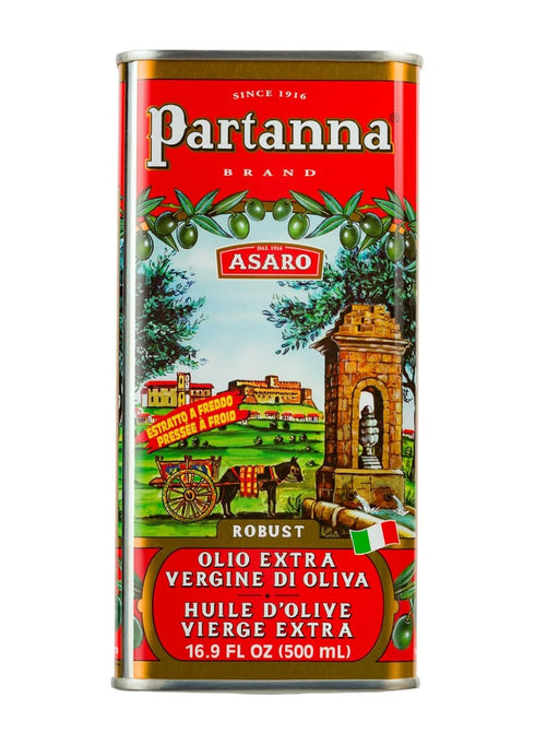 16.9oz (500ml) Partanna Robust Extra Virgin Olive Oil - Premium Castelvetrano Olive Oil - Harvested in Sicily - Pure