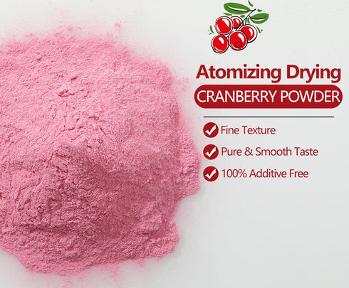 1LB/ 454g, 100% Premium Cranberry Juice Powder One Ingredient, Made with Wild Cranberries, No Additives & No Sugar