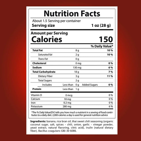 Immune (6packs) Banana Chips Dried Bananas Healthy Chips - (Thai Sweet Chili) Support Booster Healthy Snacks for Adults