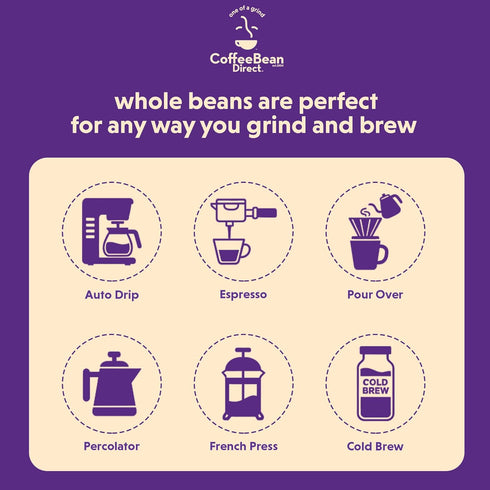 1 (Pack 1) Coffee Bean Direct French Vanilla Flavored, Whole Bean Coffee, Rich Vanilla Taste, Light Roast, Pound Bag