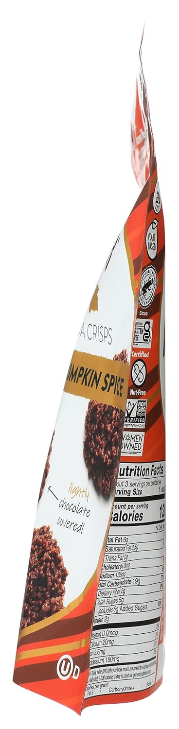 Undercover 3 Chocolate Co, Crisps Quinoa Dark Chocolate Pumpkin Spice, Ounce