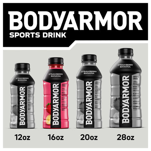 16 Oz (12 Pack), BODYARMOR Sports Drink, Strawberry Grape, Electrolyte Drink Hydration, Fl Bottles Flavored Coconut