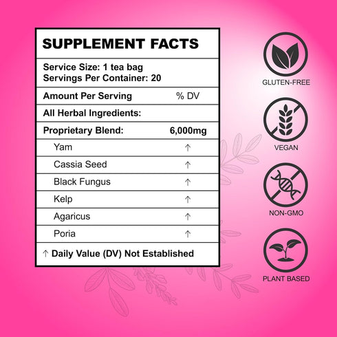 20 Hiherbs Natural Fertility Tea, for Women Fibroids Shrink Treatment, to Boost Fertility, tea bags Balance Hormone