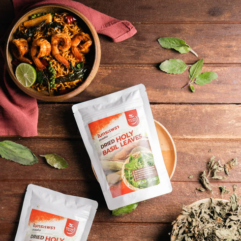 NESAR FOOD 20 (0.71 oz Pack 1) Premium Thai Holy Basil Leaves, Dried, Essential Thai Herbs and Spices ingredient