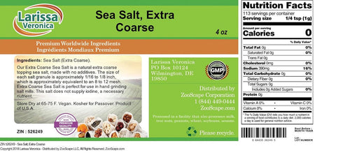 Larissa Veronica (4 oz, 526249) Sea Salt, Extra Coarse ZIN: