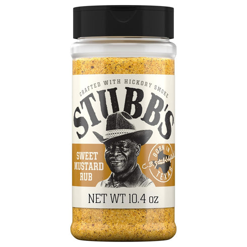 Stubbs Rub, Sweet Mustard, Tangy, Sweet & Smoky Flavor, Dry Barbecue Rub