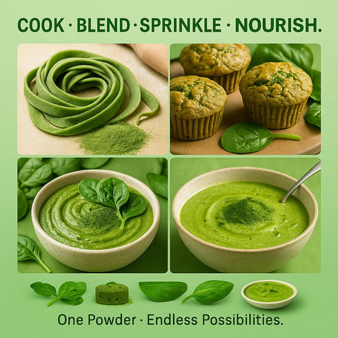1 LB Confect Spinach Powder | Pure & Natural Vegetable Powder for Smoothies, Baking, Beverages, Juices, Tea & DIY