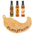 Set 3ct Fajita Fiesta Pepper Board Gift with Hot Sauces, - Great gift idea for Cinco de Mayo Celebrations, Father's