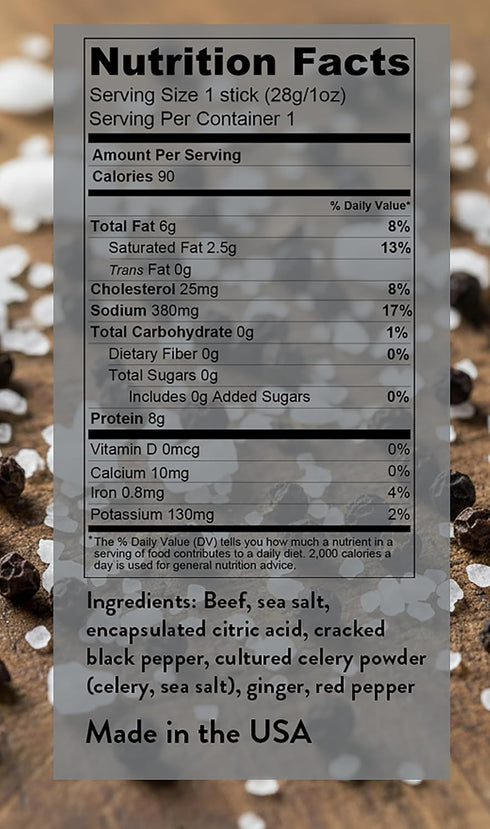 1 (12 Pack) Good Fod Foods Cracked Pepper Meat Sticks Low FODMAP Snacks for a Healthy Gut, Zero Sugar Jerky Sticks