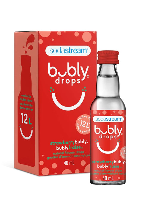 SodaStream Bubly Strawberry Flavor Drops - Refreshing Beverage Enhancer