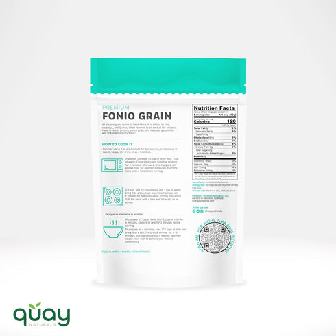 2 lb Quay Naturals Fonio Grain, - Superfood Grain - Substitute & Alternative for Couscous, Quinoa & Rice - Gluten Free