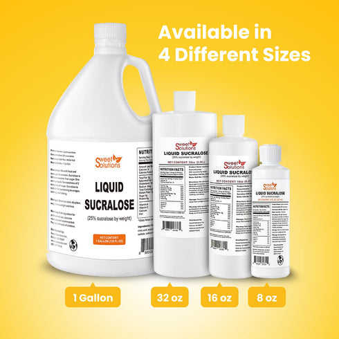 25% 8 oz. (2- Pack) Concentrated Liquid Sucralose Sweetener, Concentrated Sugar Alternative, Bulk for Drinks, Food