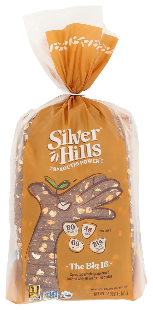 Silver Hills Bakery Sprouted The Big 16 Bread, 22 Ounce (Frozen)