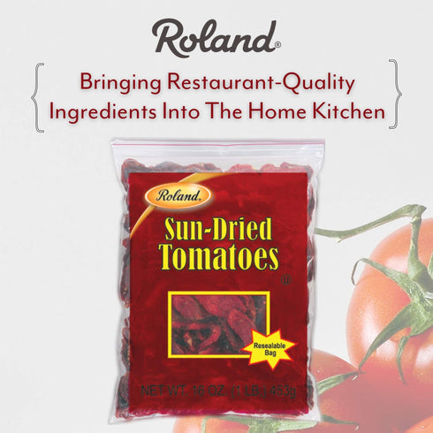 1 Pack 3 Roland Foods Sun-Dried Tomato Halves, Pound Bag